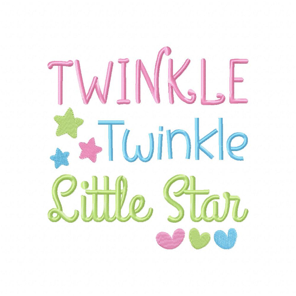 Twinkle Twinkle Little Star - Fill Stitch - Machine Embroidery Design ...