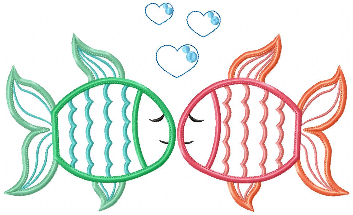 Two Little Fishes – Appliqué – Machine Embroidery Design