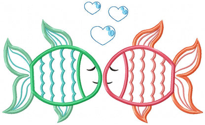 Two Little Fishes – Appliqué – Machine Embroidery Design