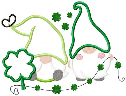 Two St. Patrick's Gnomes - Applique
