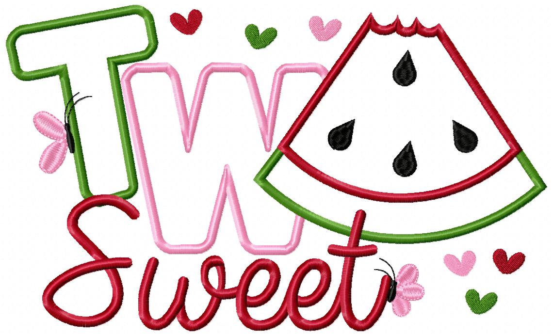 Two Sweet Watermelon 2nd Birthday - Applique