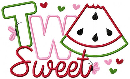 Two Sweet Watermelon 2nd Birthday - Applique