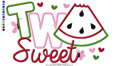 Two Sweet Watermelon 2nd Birthday - Applique
