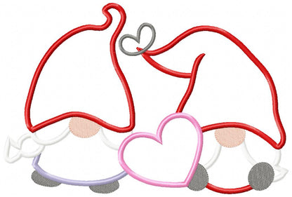 Two Valentines Gnomes - Applique Embroidery