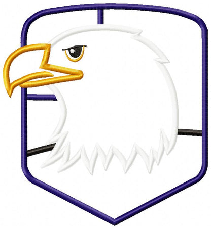 USA Flag and Eagle - Applique - Machine Embroidery Design