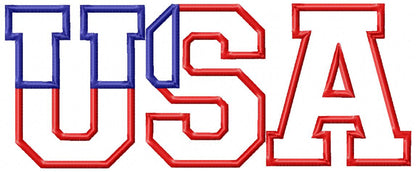 Classic USA Flag Letters – Appliqué - Machine Embroidery Design
