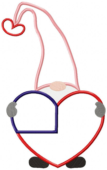 Patriotic USA Love Gnome Flag - Applique