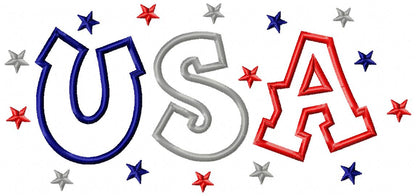 USA Sparkle Pride ✨ 4th of July - Appliqué - Machine Embroidery Design