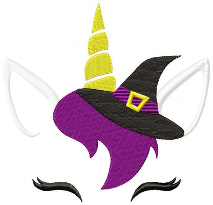 Halloween Witch Unicorn - Fill Stitch