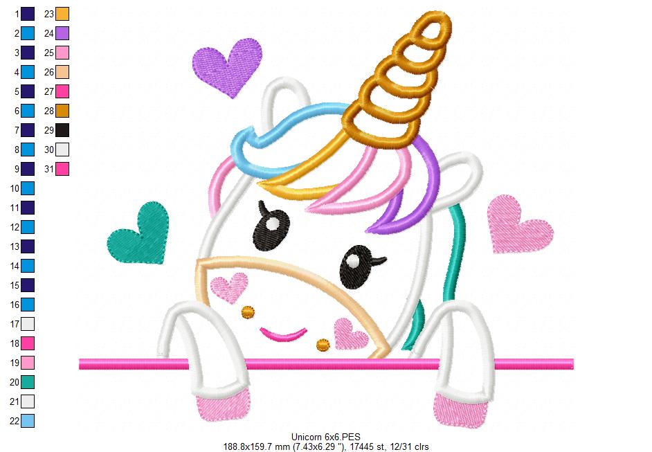 Very Cute Unicorn - Applique