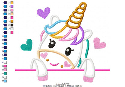 Very Cute Unicorn - Applique