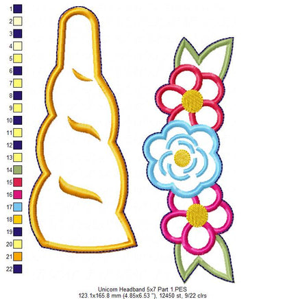 Unicorn Headband - ITH Project - Machine Embroidery Design