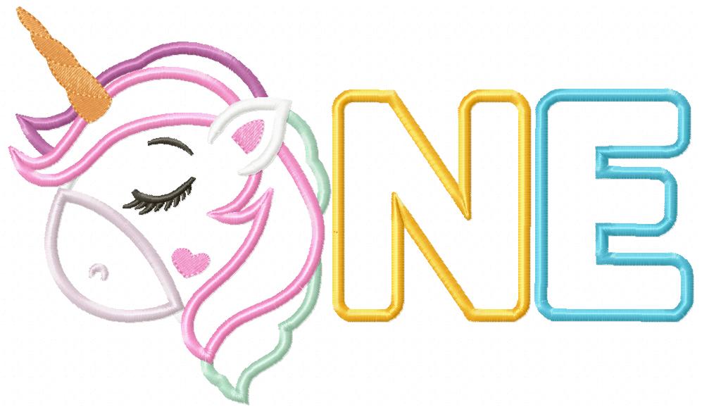 Unicorn One 1st Birthday - Applique