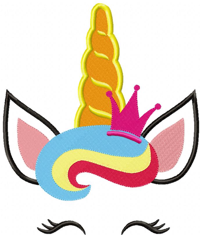 Unicorn Princess - Fill Stitch - Machine Embroidery Design