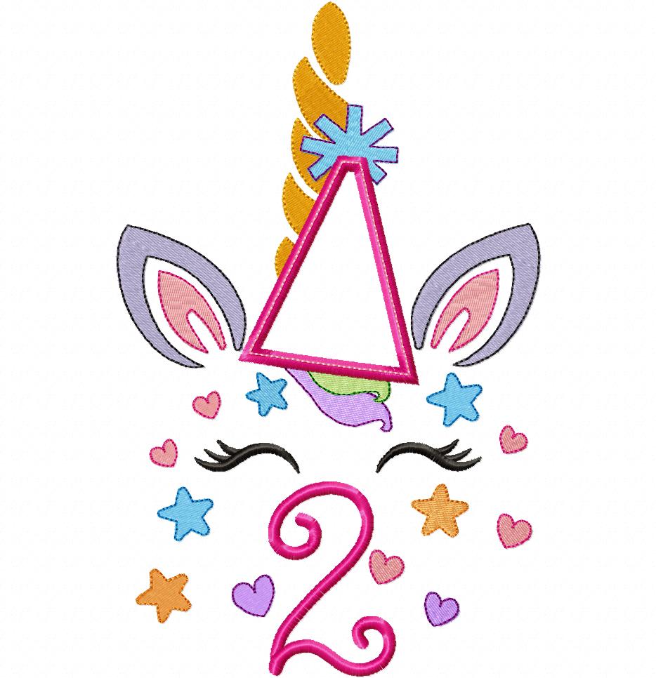 Unicorn Birthday Two - Applique