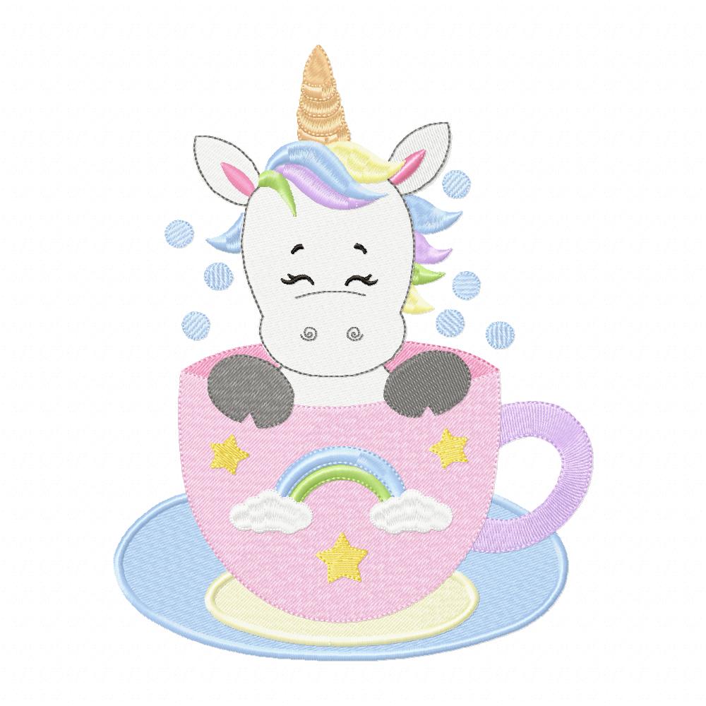 Unicorn in the Cup - Fill Stitch
