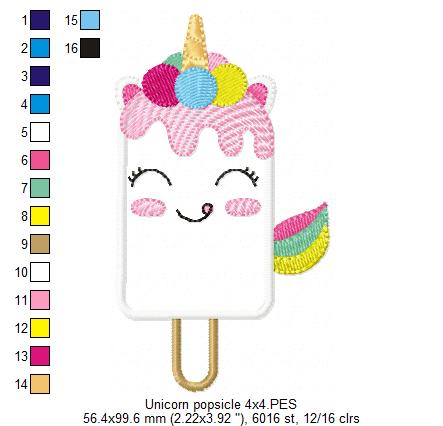 Unicorn Popsicle Summer - Applique