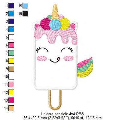 Unicorn Popsicle Summer - Applique
