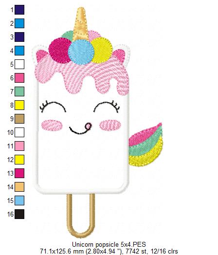 Unicorn Popsicle Summer - Applique