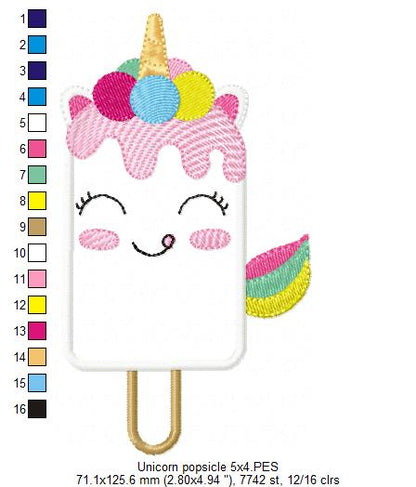 Unicorn Popsicle Summer - Applique