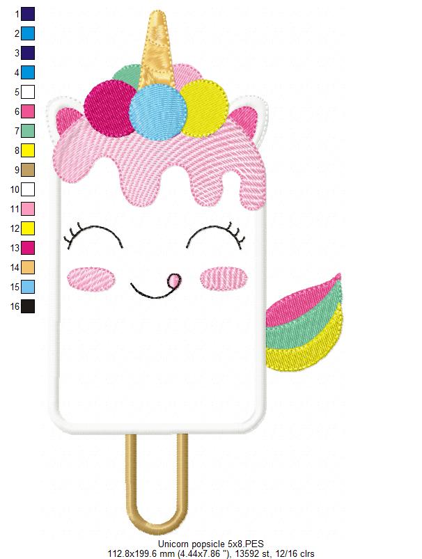 Unicorn Popsicle Summer - Applique