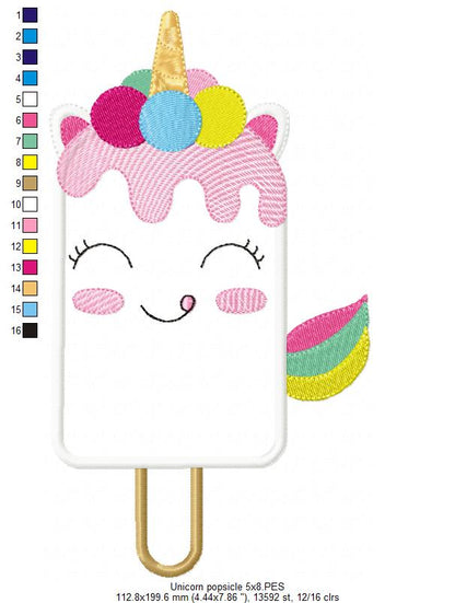 Unicorn Popsicle Summer - Applique