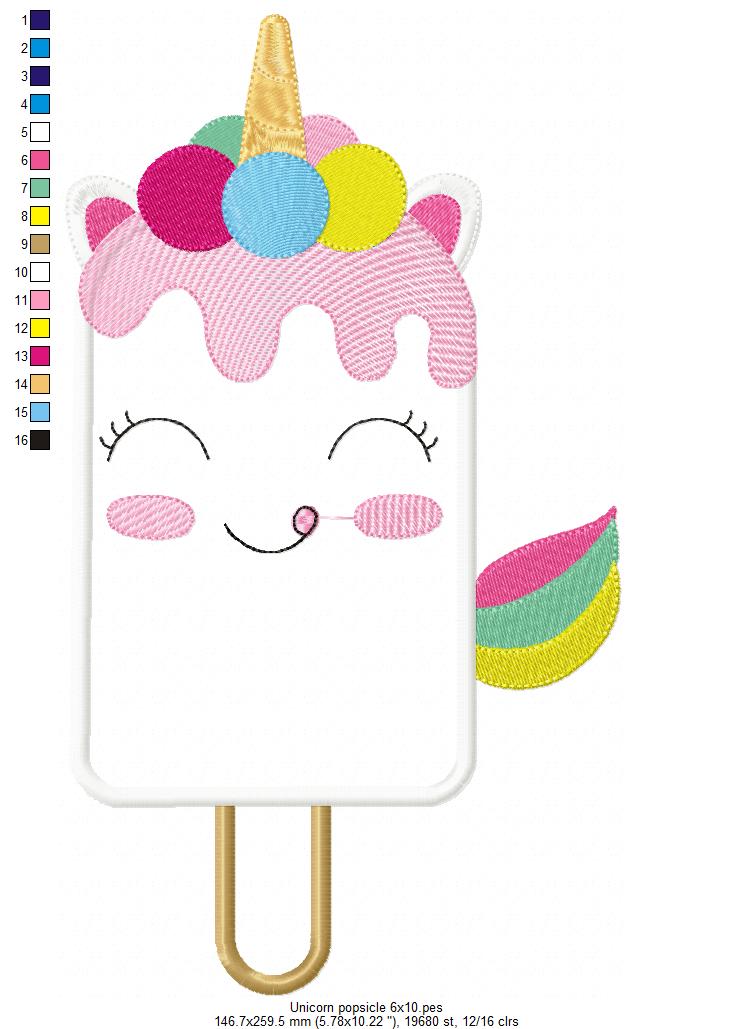 Unicorn Popsicle Summer - Applique