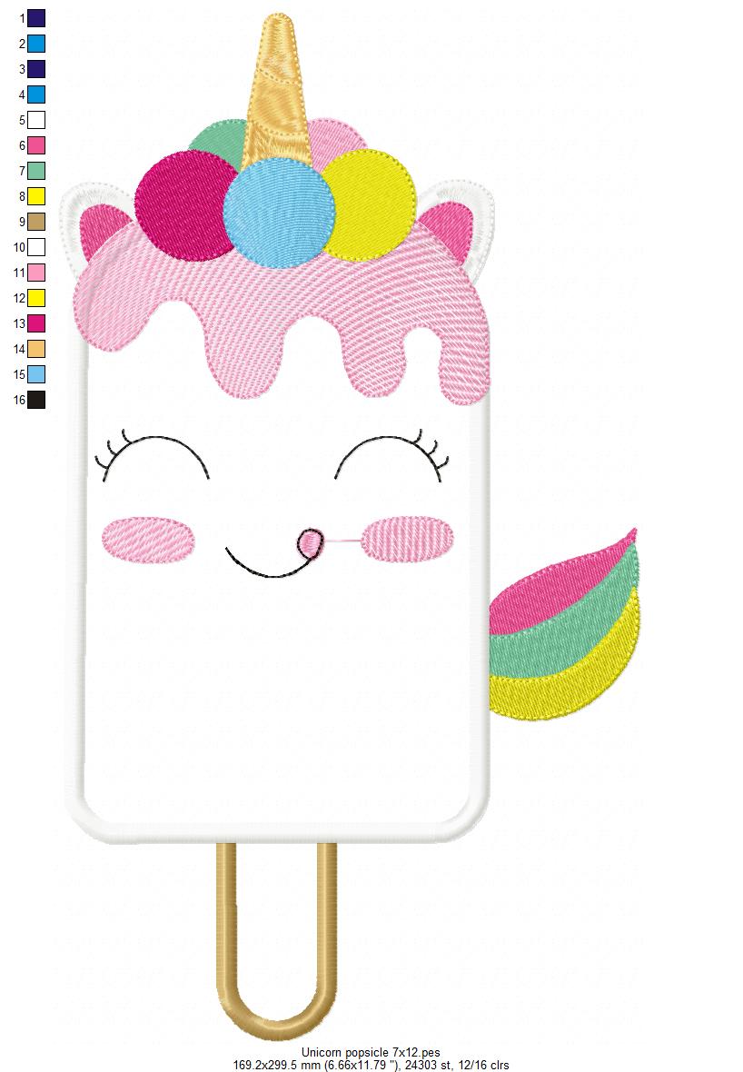 Unicorn Popsicle Summer - Applique