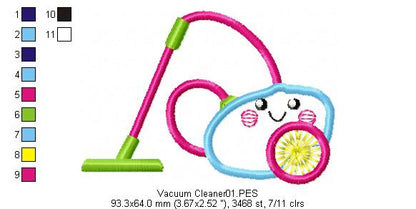 Cute Vacuum Cleaner  - Applique