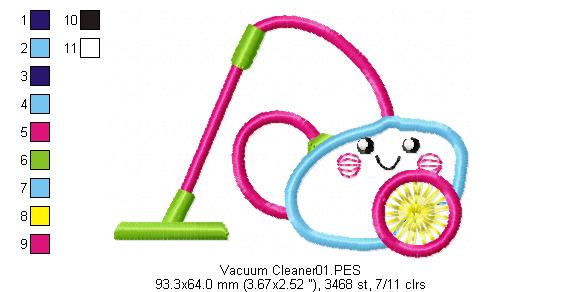Cute Vacuum Cleaner  - Applique