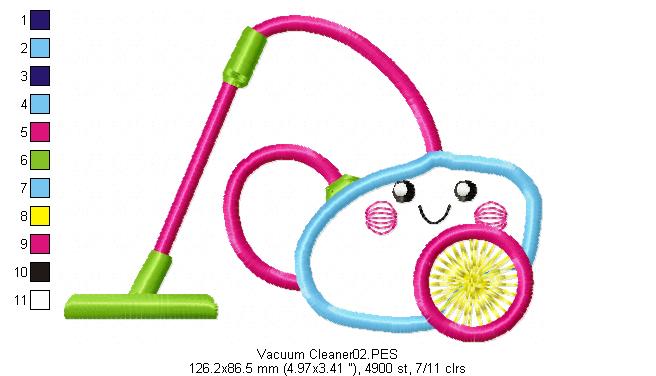 Cute Vacuum Cleaner  - Applique