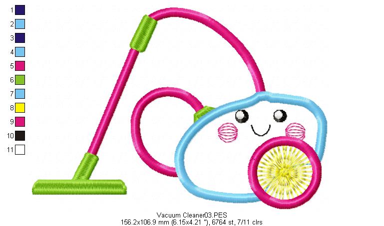Cute Vacuum Cleaner  - Applique