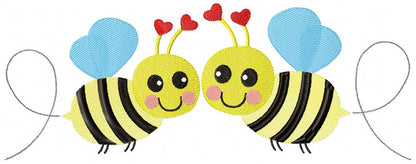 Valentines Bees - Bumble Bee - Fill Stitch