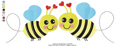 Valentines Bees - Bumble Bee - Fill Stitch