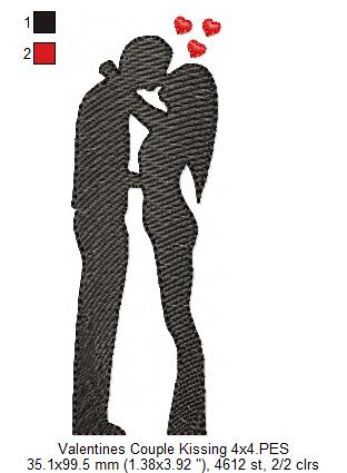 Valentine's Couple Love Kissing - Rippled - Set of 2 designs