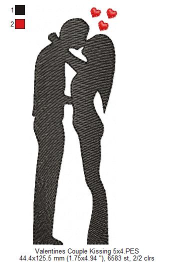 Valentine's Couple Love Kissing - Rippled - Set of 2 designs