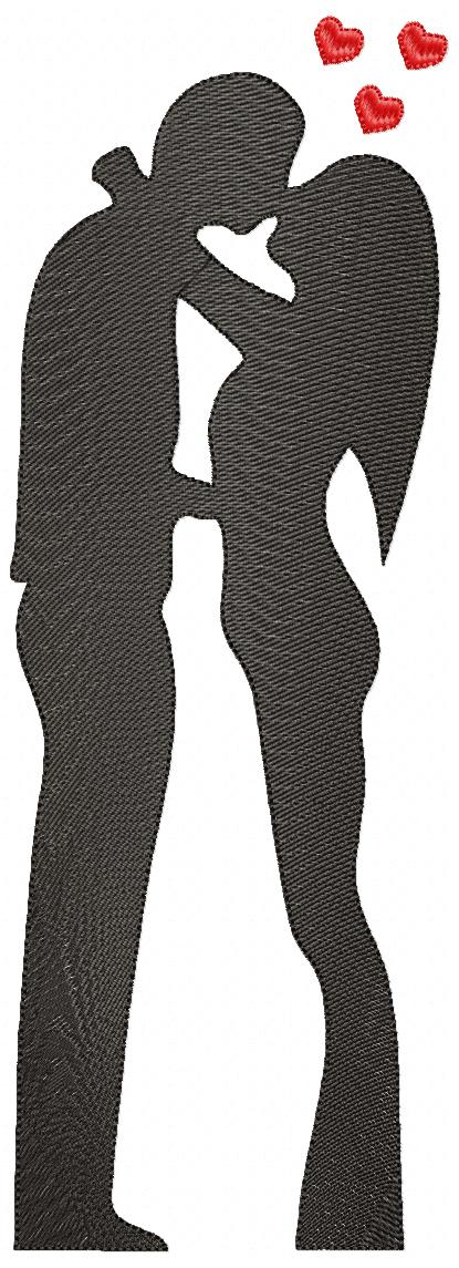 Valentine's Couple Love Kissing - Rippled - Set of 2 designs