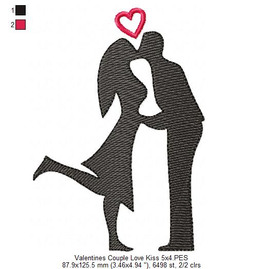 Valentine's Couple Love Kissing - Rippled - Set of 2 designs