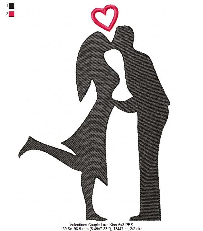 Valentine's Couple Love Kiss - Rippled