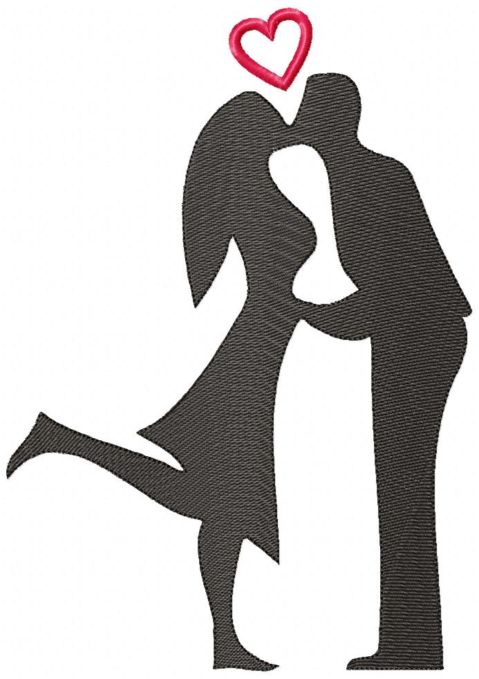 Valentine's Couple Love Kissing - Rippled - Set of 2 designs