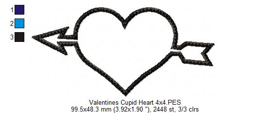 Valentine's Cupid Heart - Applique