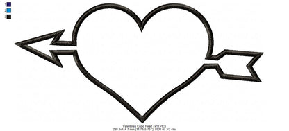 Valentine's Cupid Heart - Applique - Machine Embroidery Design