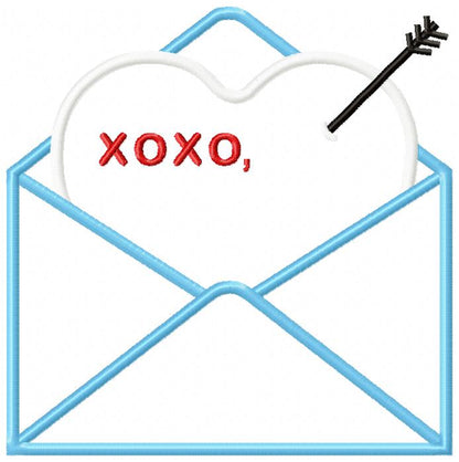 Valentine's Day Envelope and Letter - Applique