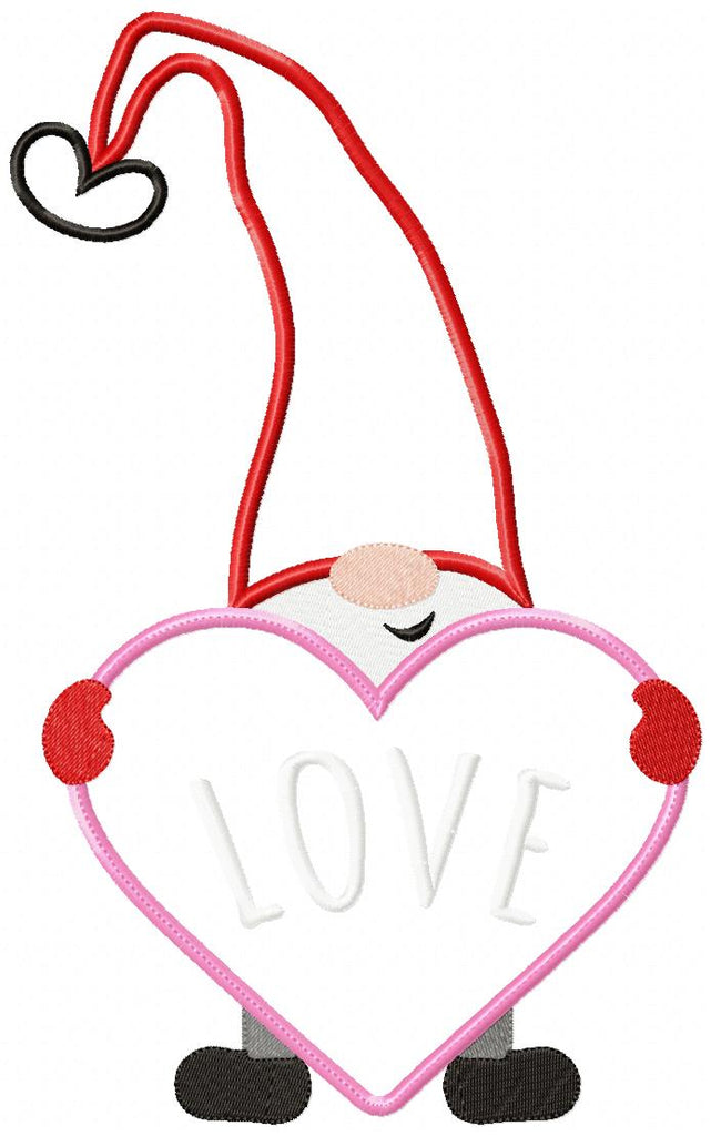 Valentines Gnome Heart - Applique