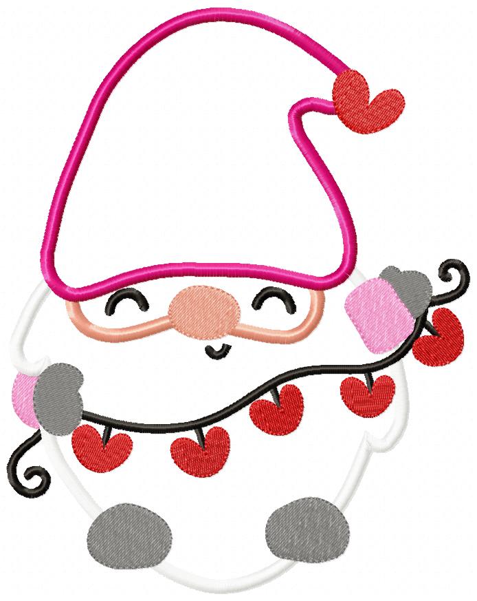 Valentines Hearts Gnome - Applique Embrodiery