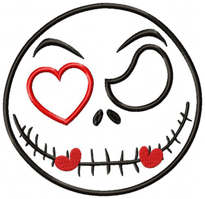 Valentines Jack Skellington - Applique Embroidery