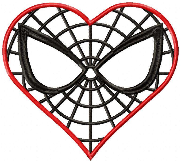 Valentines Spider Heart - Applique - Machine Embroidery Design