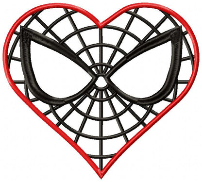 Valentines Spider Heart - Applique - Machine Embroidery Design