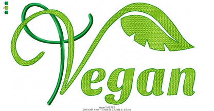 Vegan - Fill Stitch - Machine Embroidery Design