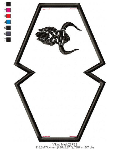 Viking ITH Face Mask - ITH Project - Machine Embroidery Design